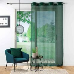 Paris Prix Rideau Voilage à Œillets Casual 140x240cm Vert -Auchan Boutique B2CD 3509