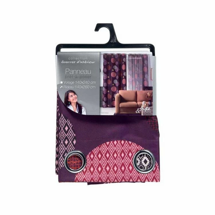 Paris Prix Rideau à Œillets Prem 140x260cm Prune 4 Paris Prix Rideau à Œillets Prem 140x260cm Prune – Image 2