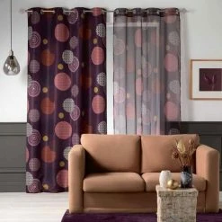 Paris Prix Rideau à Œillets Prem 140x260cm Prune 7 Paris Prix Rideau à Œillets Prem 140x260cm Prune -Auchan Boutique B2CD 3514