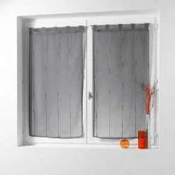Paris Prix Paire De Voilages Linahe 60x90cm Anthracite