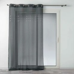 Paris Prix Rideau Voilage à Œillets Krom 140x240cm Anthracite