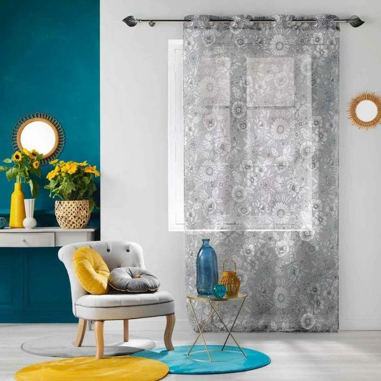 Paris Prix Rideau Voilage à Œillets Milady 140x240cm Gris 5 Paris Prix Rideau Voilage à Œillets Milady 140x240cm Gris – Image 3