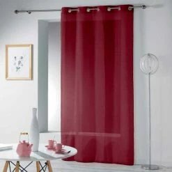 Paris Prix Rideau Voilage Étamine Telma 140x240cm Bordeaux -Auchan Boutique B2CD 3535