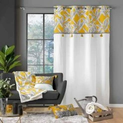 Paris Prix Rideau à Œillets Isibelle 140x240cm Jaune -Auchan Boutique B2CD 354