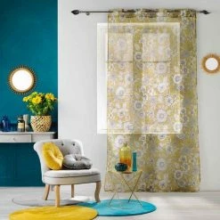 Paris Prix Rideau Voilage à Œillets Milady 140x280cm Jaune 8 Paris Prix Rideau Voilage à Œillets Milady 140x280cm Jaune -Auchan Boutique B2CD 3542