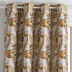ATMOSPHERA Rideau à œillets Jacquard 140x260 Bejuco Ocre