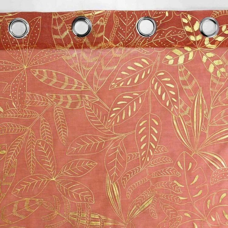 Paris Prix Rideau Voilage à Œillets Belflor 140x280cm Terracotta 5 Paris Prix Rideau Voilage à Œillets Belflor 140x280cm Terracotta – Image 3