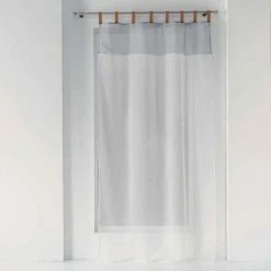 Paris Prix Rideau Voilage à Passants Loft Atelier 140x240cm Gris