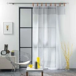 Paris Prix Rideau Voilage à Passants Loft Atelier 140x240cm Gris -Auchan Boutique B2CD 3585