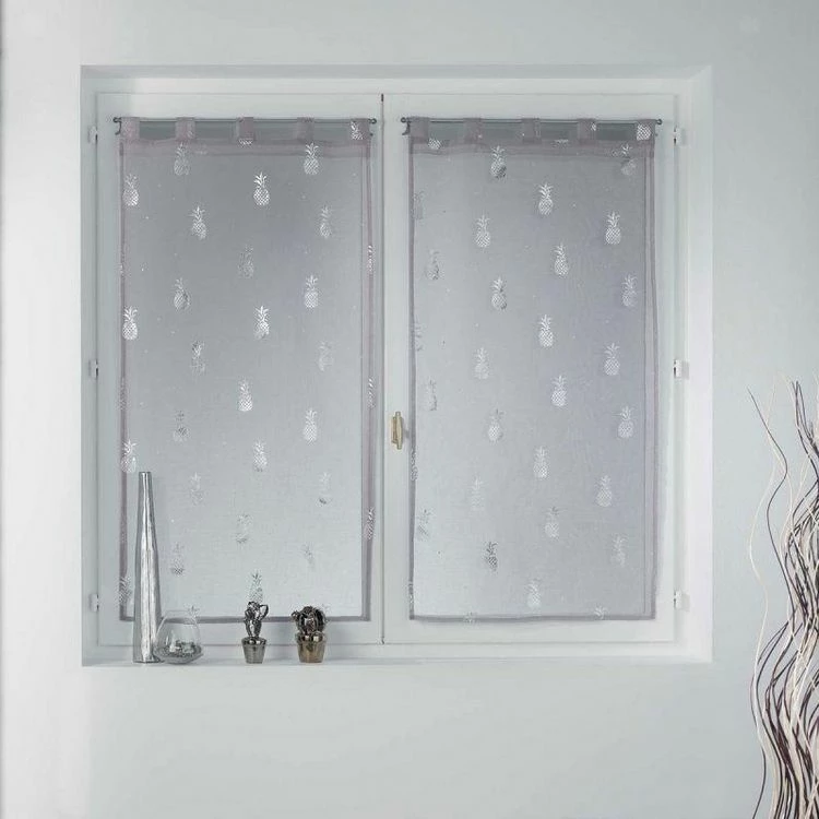 Paris Prix Paire De Voilages Samba 60x160cm Gris & Argent 3 Paris Prix Paire De Voilages Samba 60x160cm Gris & Argent