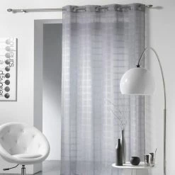 Paris Prix Rideau Voilage Candide 140x240cm Gris