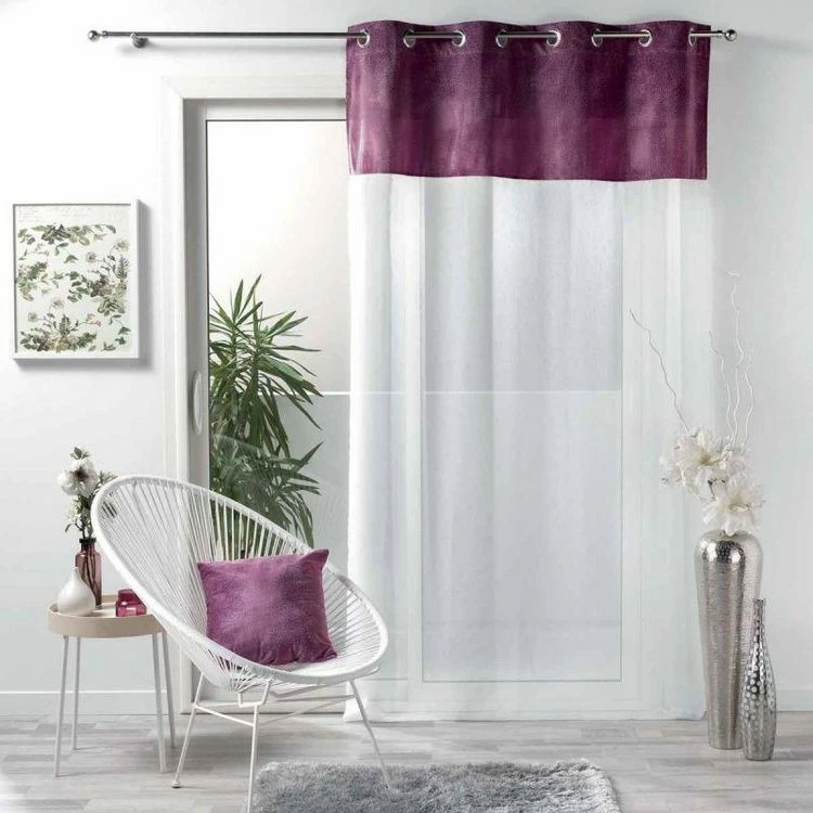 Paris Prix Rideau Voilage à Œillets Melrose 140x240cm Prune 6 Paris Prix Rideau Voilage à Œillets Melrose 140x240cm Prune – Image 4