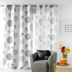 Paris Prix Rideau Voilage à Œillets Baxo 140x240cm Blanc -Auchan Boutique B2CD 3609