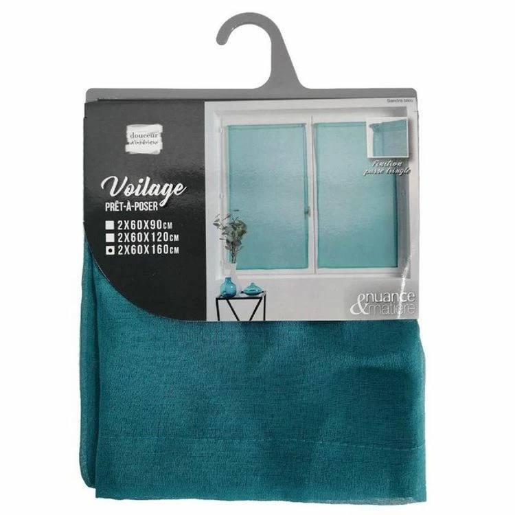 Paris Prix Paire De Voilages Sandra 60x160cm Bleu 6 Paris Prix Paire De Voilages Sandra 60x160cm Bleu – Image 4