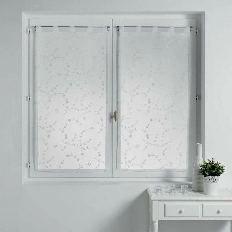 Paris Prix Paire De Voilages Petite Fleur 60x90cm Blanc 3 Paris Prix Paire De Voilages Petite Fleur 60x90cm Blanc