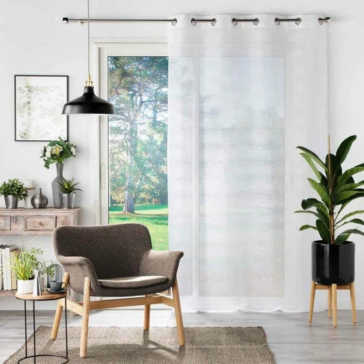 Paris Prix Rideau Voilage à Œillets Effie 140x280cm Gris 5 Paris Prix Rideau Voilage à Œillets Effie 140x280cm Gris – Image 3