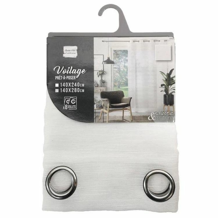 Paris Prix Rideau Voilage à Œillets Effie 140x280cm Gris 7 Paris Prix Rideau Voilage à Œillets Effie 140x280cm Gris – Image 5