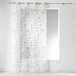 Paris Prix Rideau Voilage à Œillets Boho Chic 140x240cm Blanc