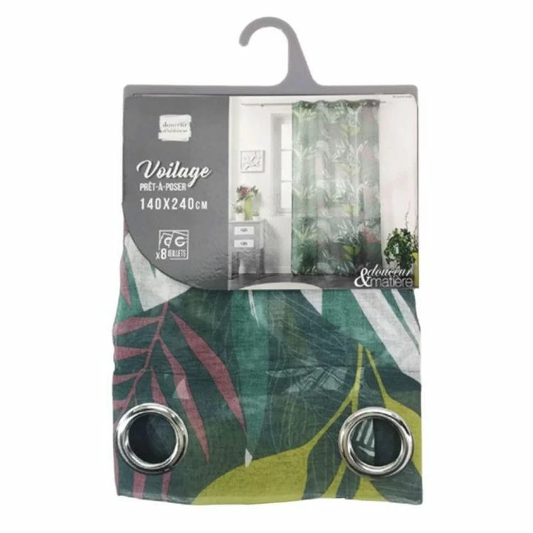 Paris Prix Rideau Voilage à Œillets Assana 140x240cm Kaki 5 Paris Prix Rideau Voilage à Œillets Assana 140x240cm Kaki – Image 3