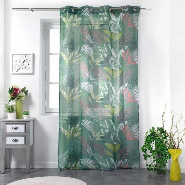 Paris Prix Rideau Voilage à Œillets Assana 140x240cm Kaki 6 Paris Prix Rideau Voilage à Œillets Assana 140x240cm Kaki – Image 4