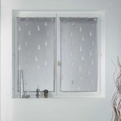 Paris Prix Paire De Voilages Samba 60x90cm Gris & Argent