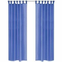 VIDAXL Rideau Occultant 2 Pcs Voile 140 X 175 Cm Bleu Royal