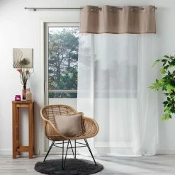 Paris Prix Rideau Voilage à Œillets Kelonia 140x240cm Naturel -Auchan Boutique B2CD 3660