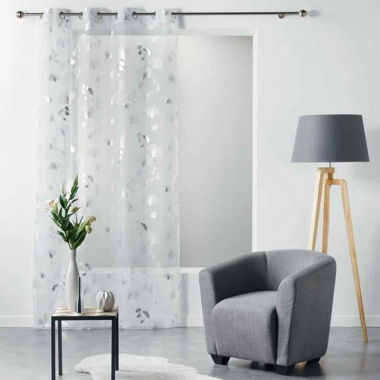 Paris Prix Rideau Voilage à Œillets Bloomy 140x240cm Blanc 6 Paris Prix Rideau Voilage à Œillets Bloomy 140x240cm Blanc – Image 4