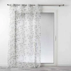 Paris Prix Rideau Voilage Ă Ĺ’illets Ancolie 140x240cm Blanc