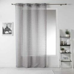 Paris Prix Voilage à Pompons Pomponi 140x240cm Gris