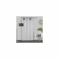 Soleil D'ocre Voile à Oeillets Pur Coton 130x250 Cm LOVE Gris, Par Soleil D'Ocre