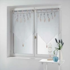 Paris Prix Paire De Voilages Brodés Winona 60x160cm Taupe