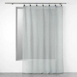 Paris Prix Rideau Voilage à Anneaux Linka 140x280cm Gris