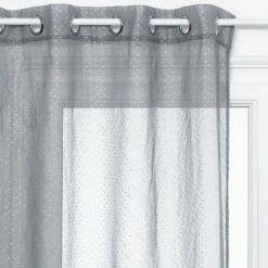 ATMOSPHERA Voilage Design 3D Croix - 140 X 240 Cm - Gris