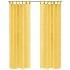 VIDAXL Rideau Occultant 2 Pcs Voile 140 X 175 Cm Jaune