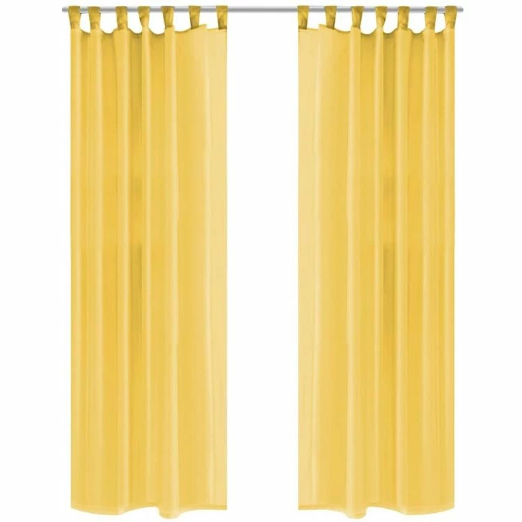 VIDAXL Rideau Occultant 2 Pcs Voile 140 X 175 Cm Jaune 3 VIDAXL Rideau Occultant 2 Pcs Voile 140 X 175 Cm Jaune