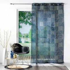 Paris Prix Rideau Voilage à Œillets Lineor 140x240cm Marine -Auchan Boutique B2CD 3715