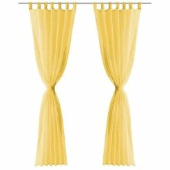 VIDAXL Rideau Occultant 2 Pcs Voile 140 X 175 Cm Jaune 9 VIDAXL Rideau Occultant 2 Pcs Voile 140 X 175 Cm Jaune -Auchan Boutique B2CD 373