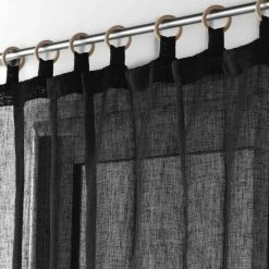 Paris Prix Rideau Voilage à Œillets Minalisa 140x240cm Noir -Auchan Boutique B2CD 3743