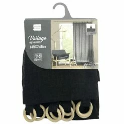 Paris Prix Rideau Voilage à Œillets Minalisa 140x240cm Noir -Auchan Boutique B2CD 3746