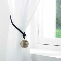 Paris Prix Embrasse De Rideau En Bois Guarani 41cm Noir -Auchan Boutique B2CD 3759