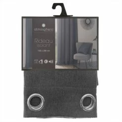ATMOSPHERA Rideau Isolant Tim - 140 X 260 Cm - Gris -Auchan Boutique B2CD 381