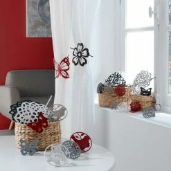 Paris Prix Embrasse De Rideau Broche Rosae 17cm Noir -Auchan Boutique B2CD 3831