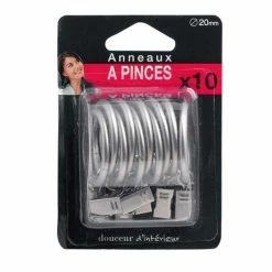 Paris Prix Lot De 10 Anneaux Pince 12cm Chrome -Auchan Boutique B2CD 3842