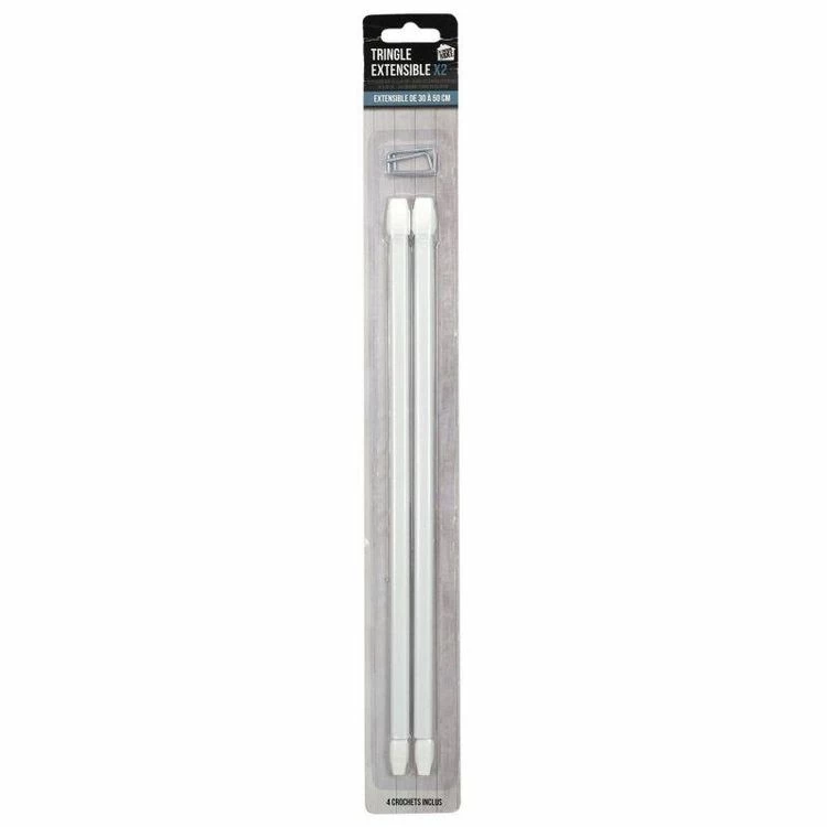 Paris Prix Lot De 2 Tringles Extensibles Paio 30-50cm Blanc 4 Paris Prix Lot De 2 Tringles Extensibles Paio 30-50cm Blanc – Image 2