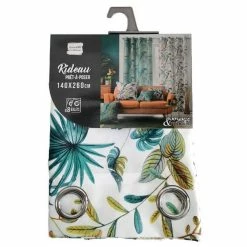 Paris Prix Rideau à Œillets Imprimé Panis 140x260cm Blanc -Auchan Boutique B2CD 385