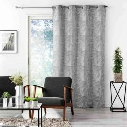 Paris Prix Rideau à Œillets Jacquard Floriss 140x280cm Gris 9 Paris Prix Rideau à Œillets Jacquard Floriss 140x280cm Gris -Auchan Boutique B2CD 389