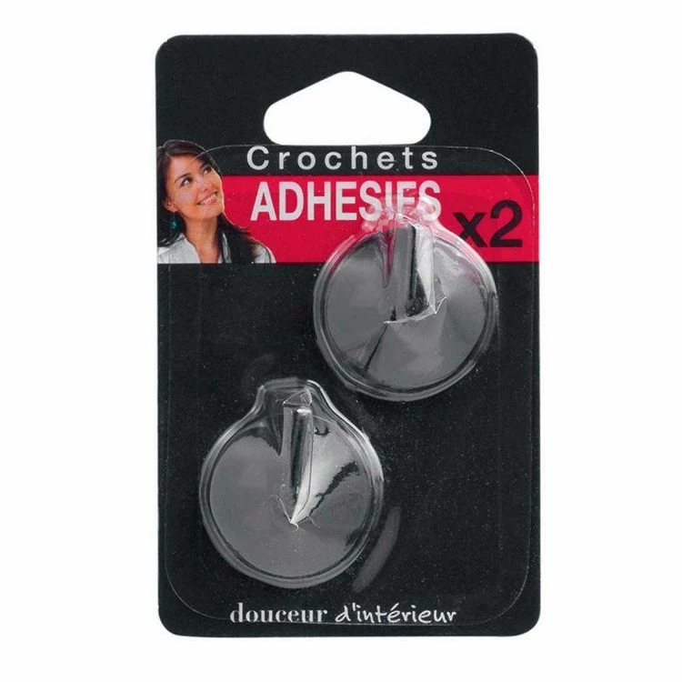 Paris Prix Lot De 2 Crochets Adhésifs Déco 11cm Noir 4 Paris Prix Lot De 2 Crochets Adhésifs Déco 11cm Noir – Image 2