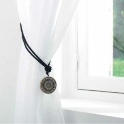 Paris Prix Embrasse De Rideau En Bois Hypnotica 41cm Noir -Auchan Boutique B2CD 4080