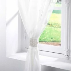 Paris Prix Lot De 2 Embrasses à Rideau Emery 6cm Blanc -Auchan Boutique B2CD 4108